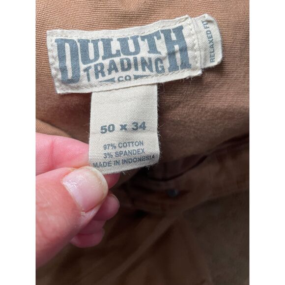 Duluth Trading Mens Flex Fire Hose Cargo Work‎ Pants Brown Size 50X34 Carpenter - Picture 7 of 8